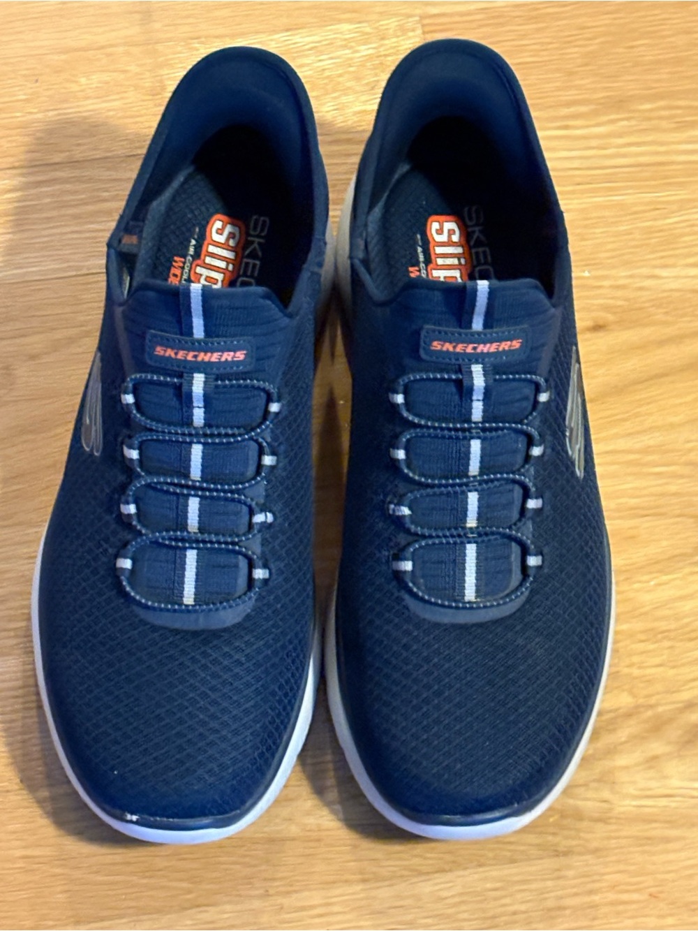 Skechers Men's Navy and White Slip-On Athletic Sneakers